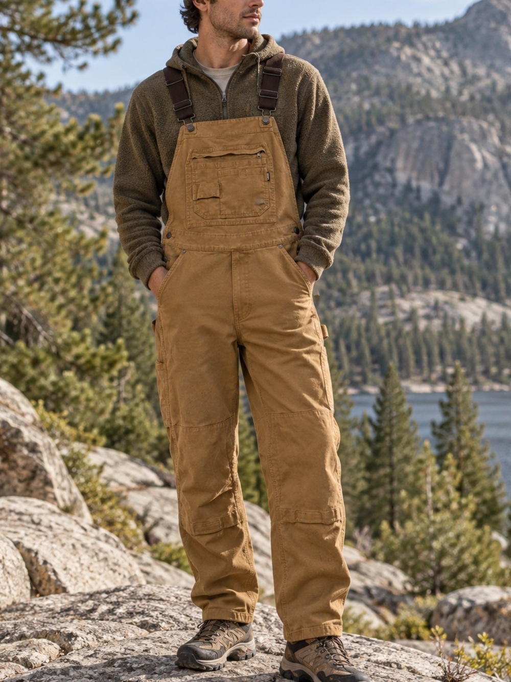 Berne Highland Flex Duck Canvas Bib Overalls Workwear Gorpcore 36 x30